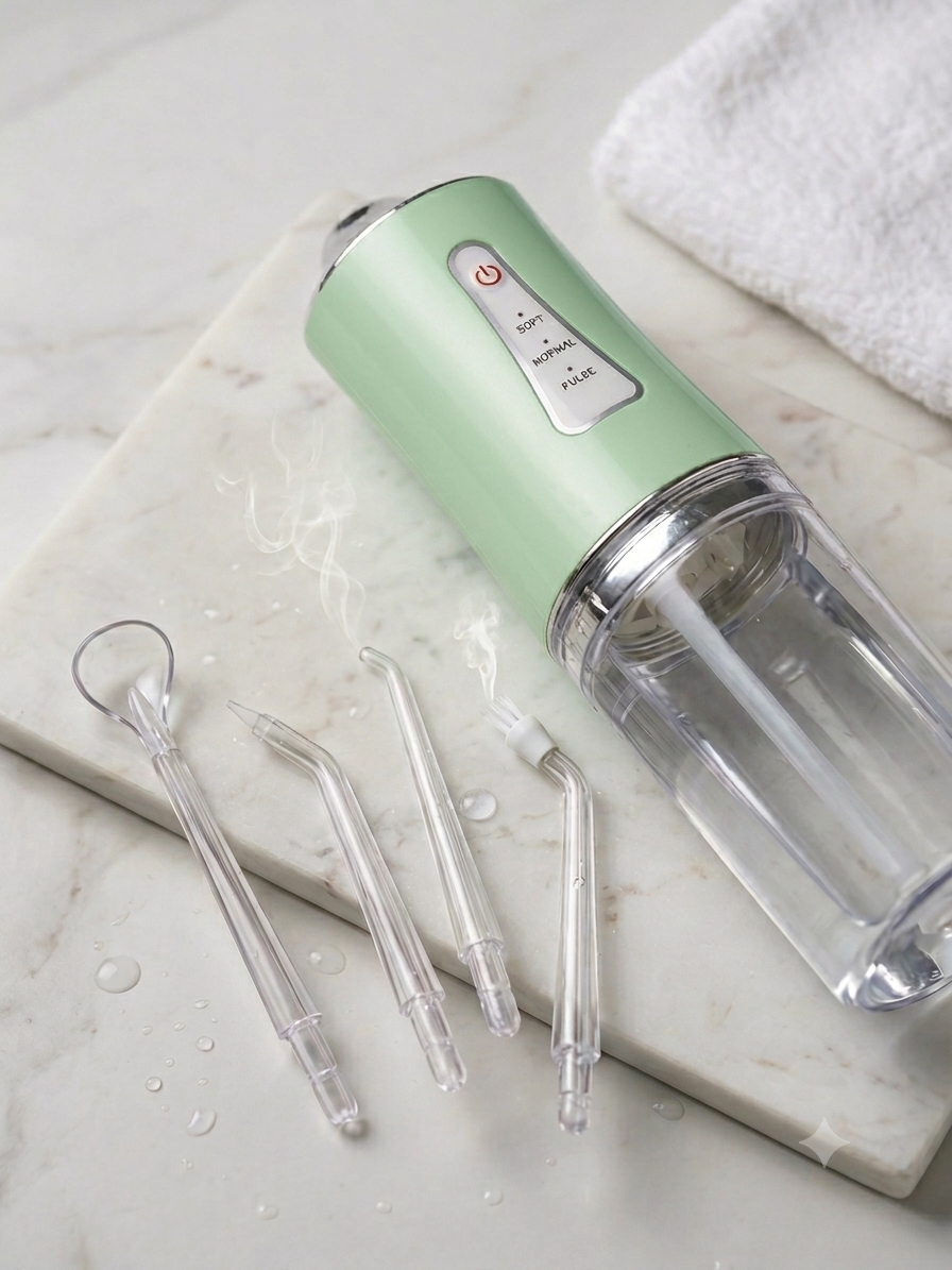 Irrigateur Dentaire Portable 220ml — 3 Modes, Étanche IPX7