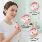 Irrigateur Dentaire Portable 220ml — 3 Modes, Étanche IPX7